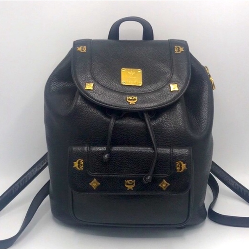 Designer MCM Black Vintage Backpack